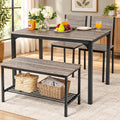 Design versatile set sala da pranzo in metallo antiscivolo grigio